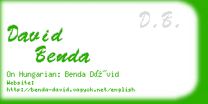 david benda business card